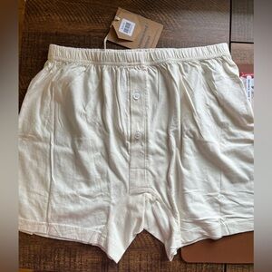 Unisex Cotton Boxer Shorts - unbleached undyed